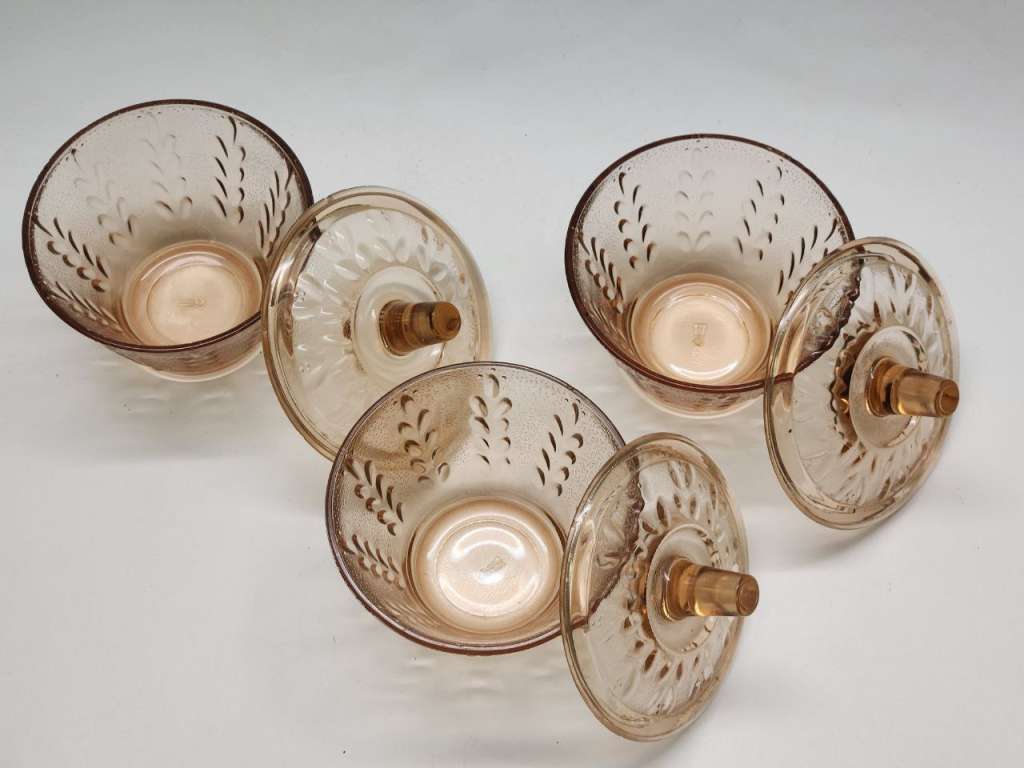 Сахарницы-вареньицы 3 шт карамельное цветное стекло СССР