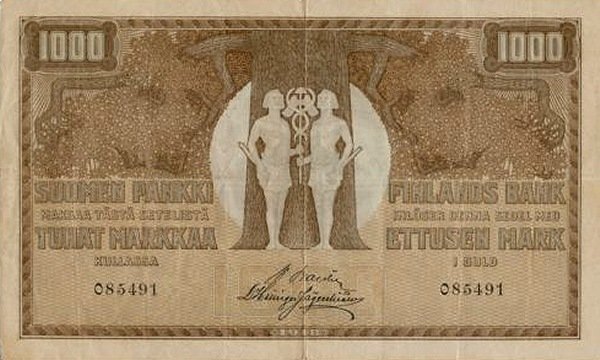 (,) Банкнота Финляндия 1918 год 1 000 марок    UNC