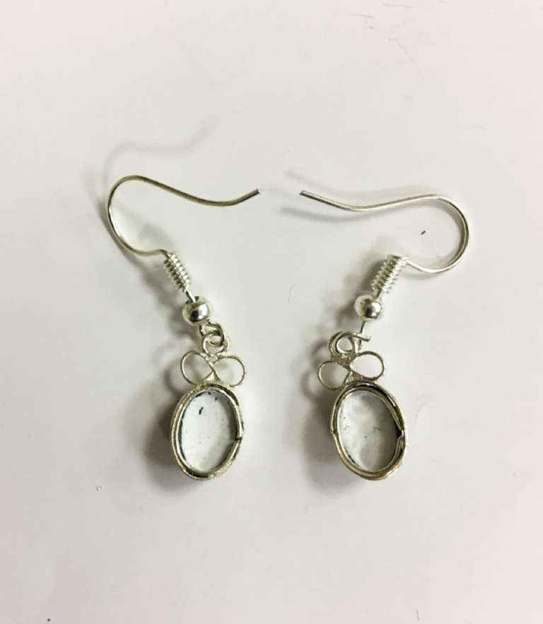 Серьги "Финифть", серебрение (сост. на фото)