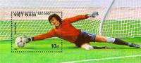 (1986-018) Блок марок  Вьетнам "Вратарь"    ЧМ по футболу 1986, Мехико III Θ