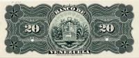 (№1897P-S271) Банкнота Венесуэла 1897 год "20 Boliacute;vares"