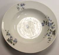 Глубокая тарелка для первых блюд "Незабудка" диаметр 24 см, 19 век, антиквариат (Братьев Корниловых)