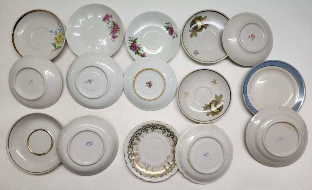 Блюдца 15 штук чайные разные 8 видов парные