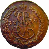 (1770, ЕМ) Монета Россия-Финдяндия 1770 год 1/2 копейки   Деньга Медь  UNC