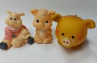 Набор игрушек резиновых 3 шт "Поросята"(сост.на фото)