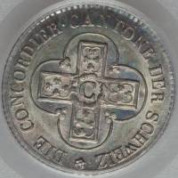 (№1826km81 (solothurn)) Монета Швейцария 1826 год 2frac12; Batzen