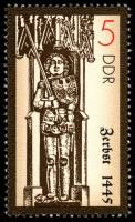 (1989-077) Марка Германия (ГДР) "Цербст (1445)"    Колонны Роланда II Θ