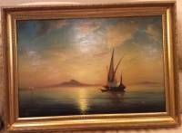 Картина по мотивам И.К. Айвазовского Неопалитанский залив 1845 год В.Б. Ремишевский Холст Масло