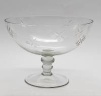 Фруктовница-конфетница на фигурной ножке хрусталь СССР высота 12,5 см