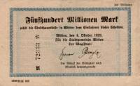 (№1923) Банкнота Германия 1923 год "500,000,000 Mark"