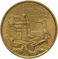 (013) Монета Польша 1997 год 2 злотых "Замок в Песковой скале"  Латунь  UNC
