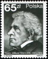 (1987-015) Марка Польша "Павел Эдмунд Стшелецкий"    200 лет поселения первых европейцев в Австралии