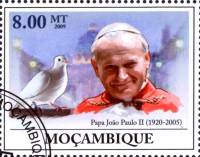 (№2009-3302) Марка Мозамбик 2009 год "Папа Иоанн Павел II 19202005", Гашеная