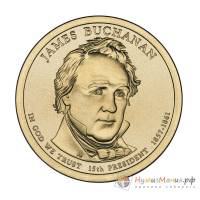 (15p) Монета США 2010 год 1 доллар "Джеймс Бьюкенен" 2010 год Латунь  VF
