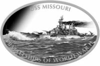 (006) Монета Токелау 2013 год 1 доллар "Корабль Миссури"  Медно-никель, покрытый серебром  UNC