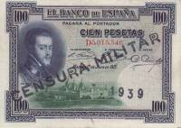 (№1936P-NL25) Банкнота Испания 1936 год "100 Pesetas"