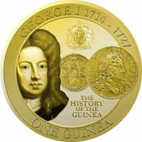(№2013) Монета Тристан да Кунья 2013 год 1 Guinea (History of The Guinea, King George I (1714-1727))
