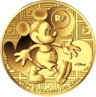 (№2016) Монета Франция 2016 год 50 Euro (Микки Маус на протяжении веков, Mickeyrsquo)