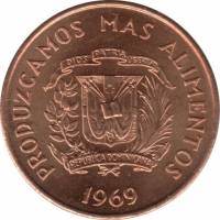 (№1969km32) Монета Доминиканская Республика 1969 год 1 Centavo (Ф. А. О.)
