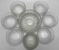 Салатник + розетки 7 предметов хрусталь,стекло 