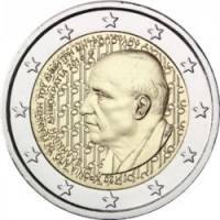 (013) Монета Греция 2016 год 2 евро "Димитрис Митропулос"  Биметалл  UNC