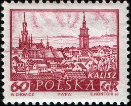 (1960-046) Марка Польша "Калиш"   Исторические города №1 III &Theta;