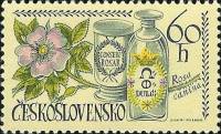 (1971-045) Марка Чехословакия "Банки и шиповник"    Международный конгресс по истории фармации в Пра