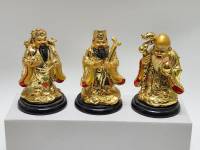 Статуэтки китайских старцев Фу Лу Шу 3 шт Феншуй полистоун