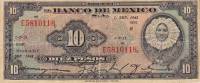 () Банкнота Мексика 1943 год 10  ""   UNC
