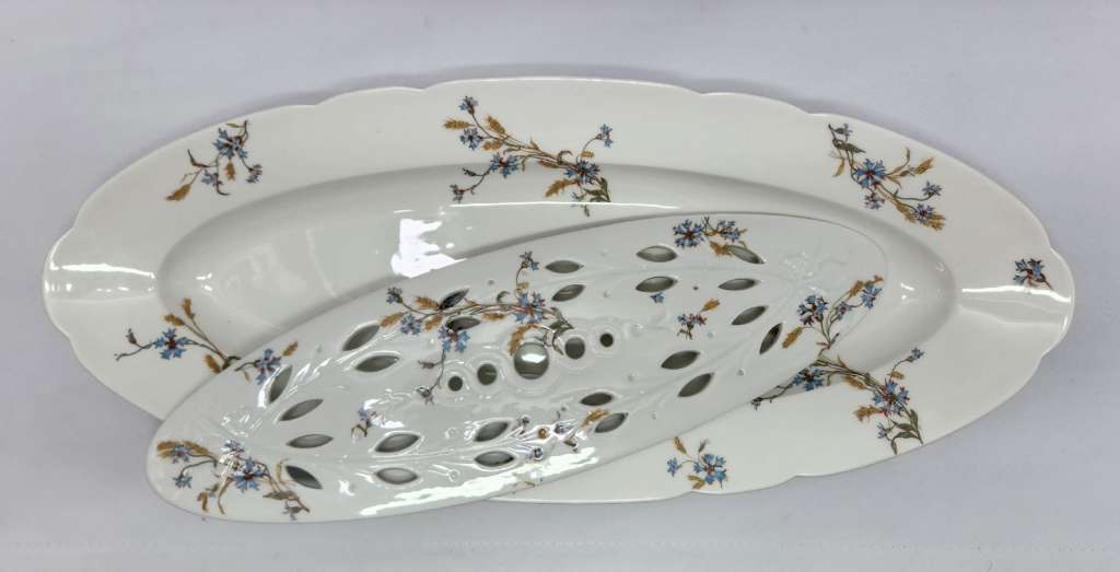 Блюдо для рыбы мяса Фарфор Frank Haviland Limoges Франция 1910-1914 годы 59*25,5 см.