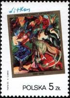 (1985-048) Марка Польша "Марыся и Бурек на Цейлоне"    100 лет со дня рождения С. И. Виткевича III Θ
