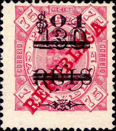 (№1922-174) Марка Кабо-Верде 1922 год &quot;Король Карлос I За Дополнительную Плату Местные Надпечатки&quot;, 