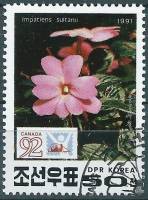 (1991-087) Марка Северная Корея "Недотрога Уоллера"   Международная молодёжная выставка марок, КАНАД