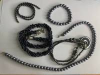 Украшения бусы набор 5 шт темно - серый цвет