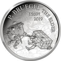 (32) Монета Бельгия 2019 год 10 евро "Питер Брейгель"  Серебро Ag 925  PROOF