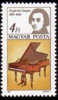 (1985-044) Марка Венгрия "Фредерик Шопен"    Международный год музыки. Композитры II Θ