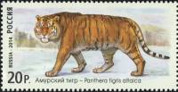 2014-119 Марка Россия Амурский Тигр  Фауна России. Дикие кошки III O
