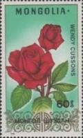 (1988-014) Марка Монголия "Чайная роза"    Розы III O