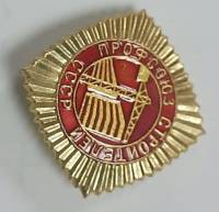 Значок Знак СССР "Профсоюз строителей" На булавке 