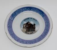 Сувенирное блюдце "Мальта", фарфор, д-15,5 см (сост. на фото)