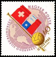 (1962-017) Марка Венгрия "Швейцария и Чили"    ЧМ по футболу 1962, Чили III Θ