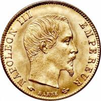 () Монета Франция 1855 год 5  ""   Биметалл (Платина - Золото)  AU