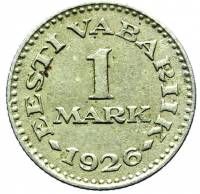 (1926) Монета Эстония 1926 год 1 марка   Медь-Никель  XF