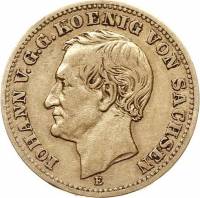 (№1872y178) Монета Германия (Иоанн V - типа я) 1872 год 10 Mark (Иоанн V - типа я)