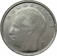 (№1989km171) Монета Бельгия 1989 год 1 Franc (Фламандская версия)