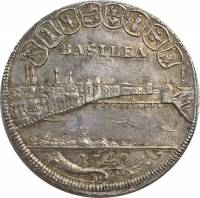 (№1740km143(basel)) Монета Швейцария 1740 год frac14; Thaler