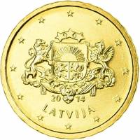 (2014) Монета Латвия 2014 год 10 центов   Северное золото  UNC