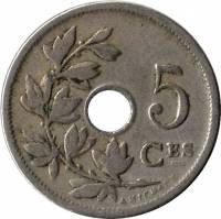 (№1904km54) Монета Бельгия 1904 год 5 Centimes (Французская легенда - большой год)