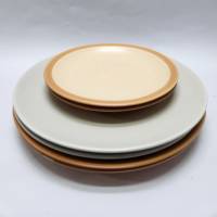 Тарелки стильные 6 шт бежевые и серые (набор)