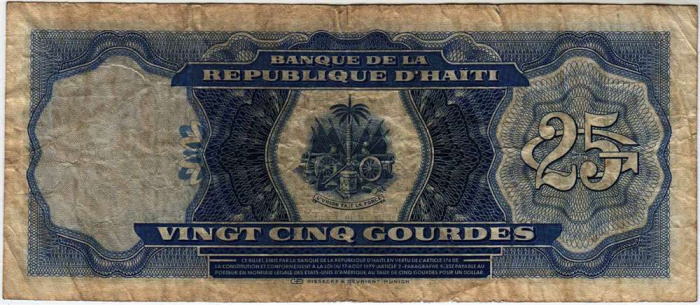 () Банкнота Гаити 1979 год 25  &quot;&quot;   VF
